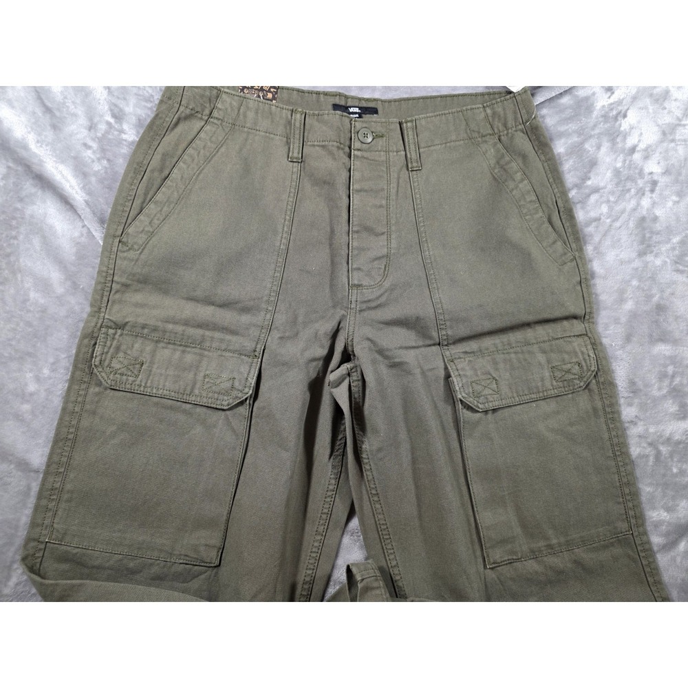NWT Vans Women's Size 31 (34x31) Olive Green Canvas Arroyo Wide Leg Cargo Pants - Picture 3 of 10